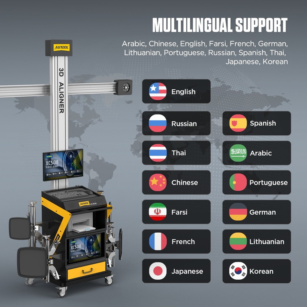 AUTOOL Wheel Alignment Machine 3D Wheel Aligner Tire Alignment Fully Automatic