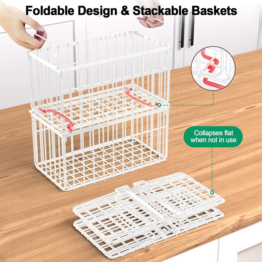 Freezer Organizer Bins, 2 Pack Stackable Deep Chest Freezer Organizer Bins, F...