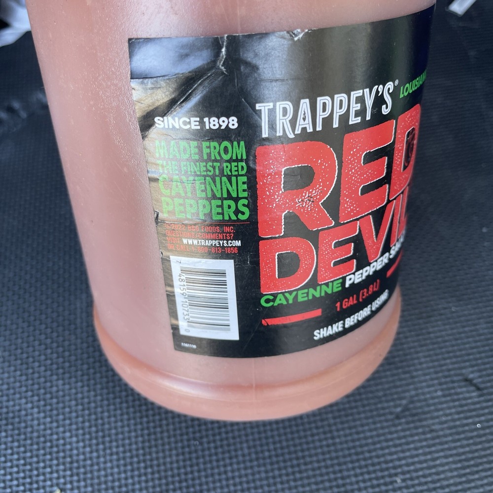 Trappey’s RED DEVIL CAYENNE PEPPER Sauce 1 gallon 64fl Oz BULK