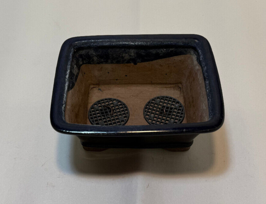 Dark Blue 6" X 4" Ceramic Bonsai Pot