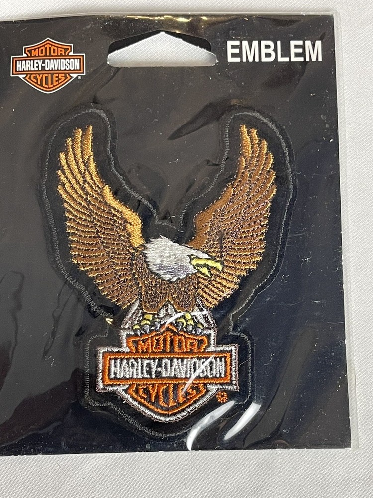 Harley Davidson UpWing Eagle Emblem - Brown Sew On - New