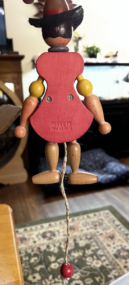 Vintage Wooden String Puppet. Made In Austria
