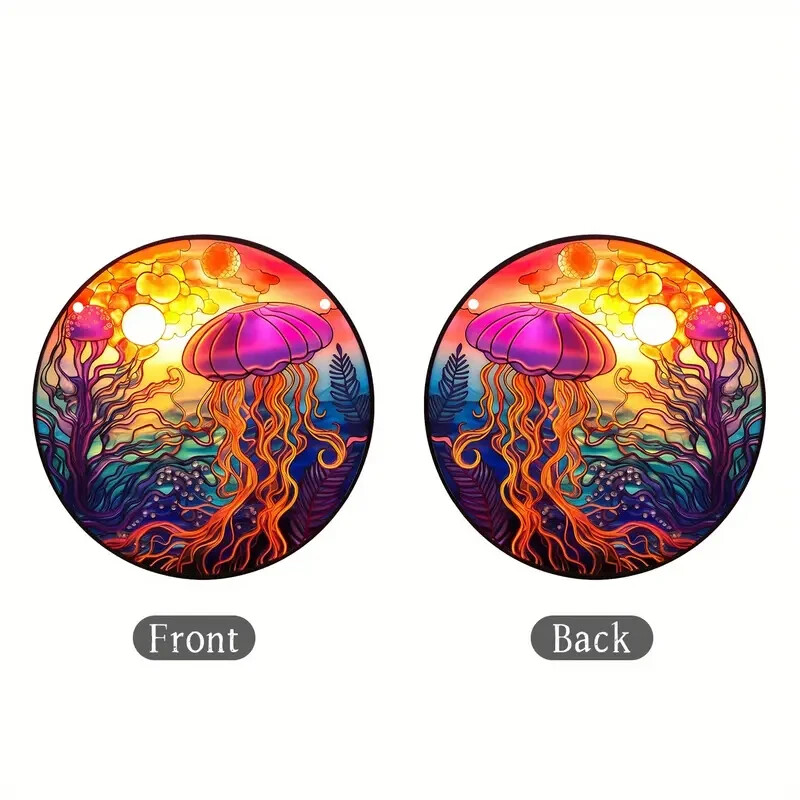 Jellyfish Suncatcher Double Sided Round Dyed Acrylic Decor