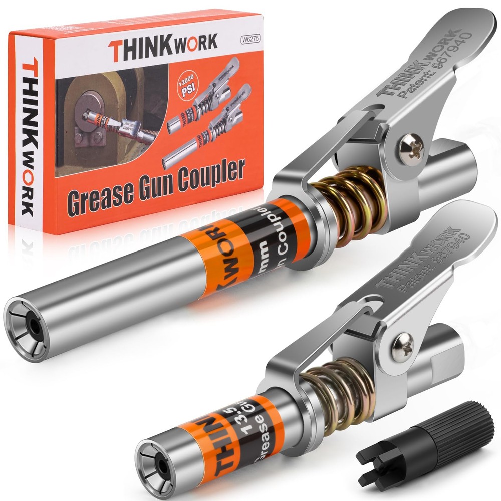 THINKWORK 2PC Grease Gun Coupler, 0.53" Coupler