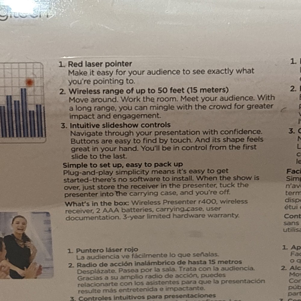 Logitech R400 Presenter Remote Control & Laser Pointer Black 910-001354