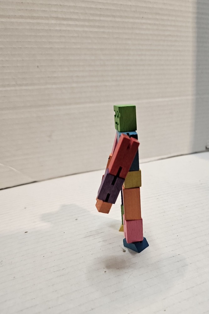 Cubebot Areaware by David Weeks Studio Multicolor Wood Cube Puzzle Robot
