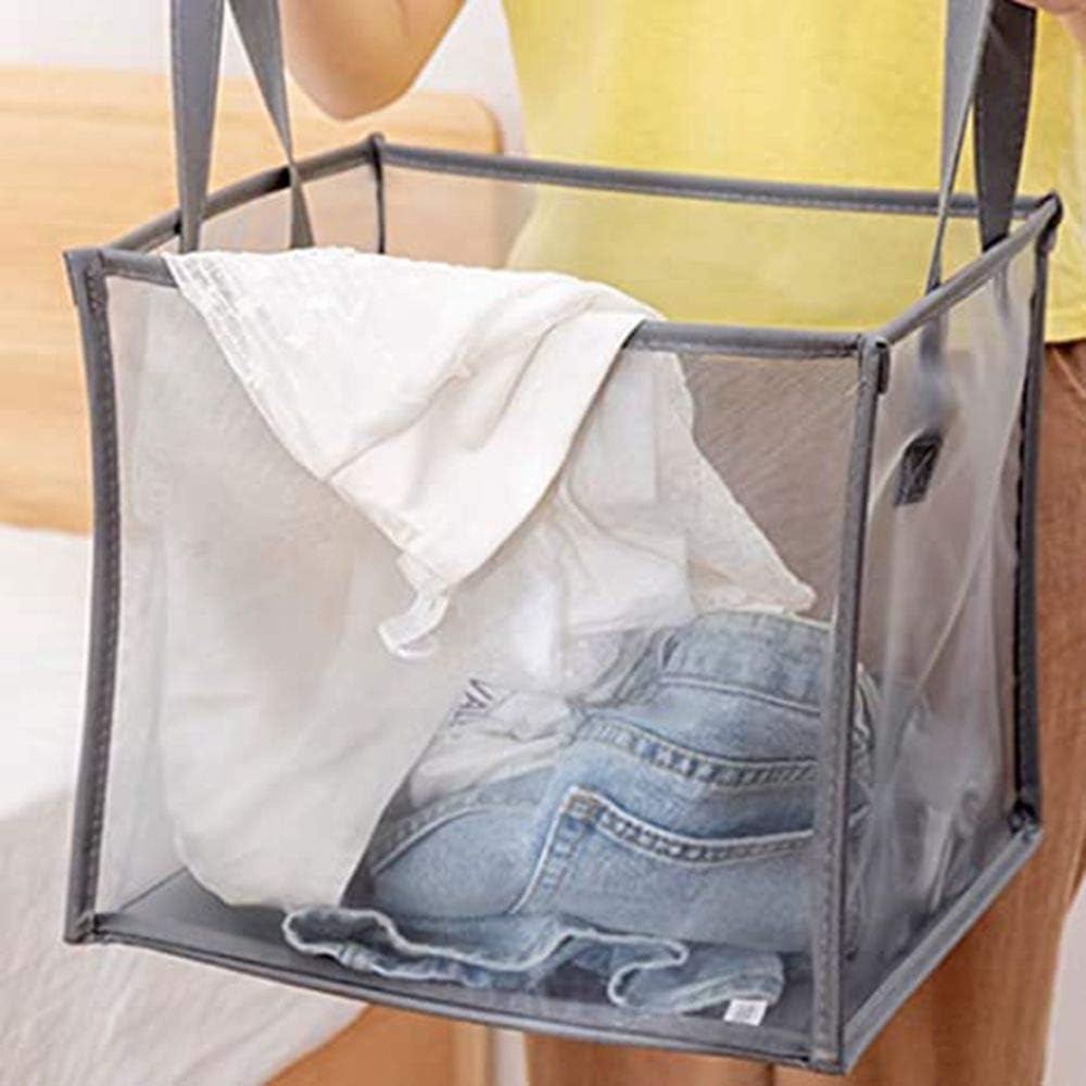 Pop Up Laundry Baskets - Mesh Collapsible Laundry Hampers Storage with Handle -