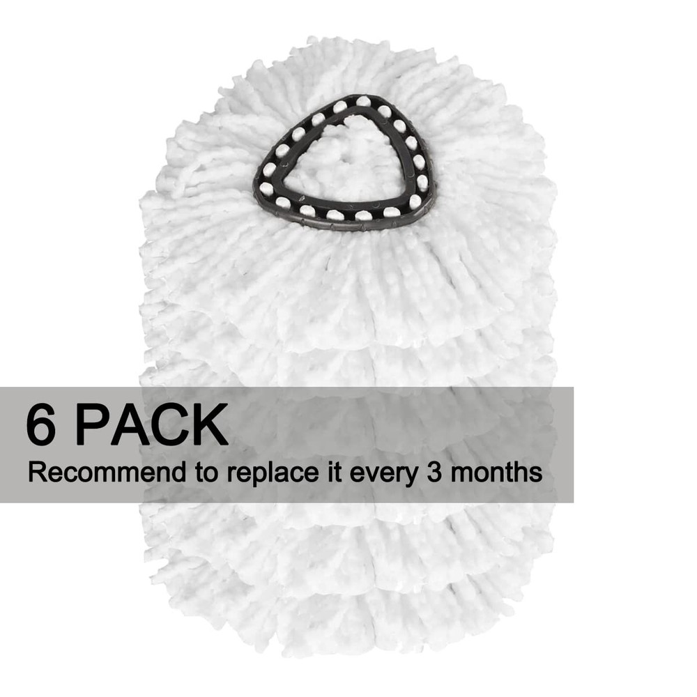 6 Pack Fit O-Cedar Easy Wring Spin Mop Replacement Heads - Microfiber Replace...