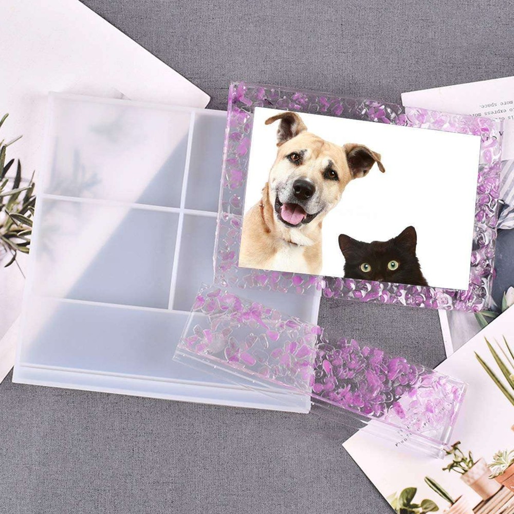 DIY Craft Silicone Mold Heart &Rectangular Photo Frame Making Mold Souvenir Gift