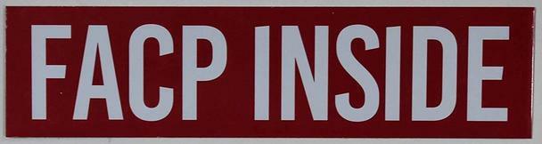 FACP Inside Sign (RED Reflective, Aluminum 2X6) -REF24-1027