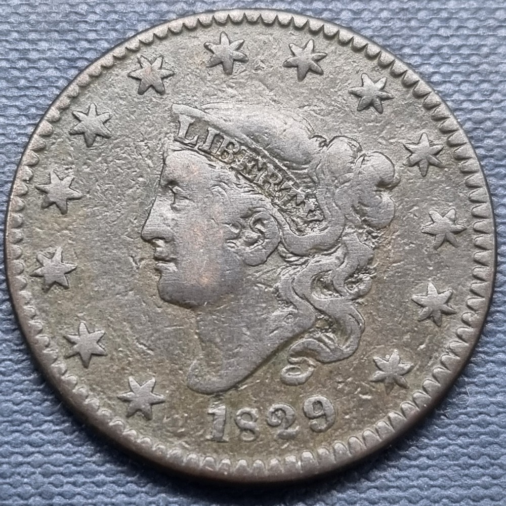 1829 Coronet Head Large Cent 1c Better Grade #100821