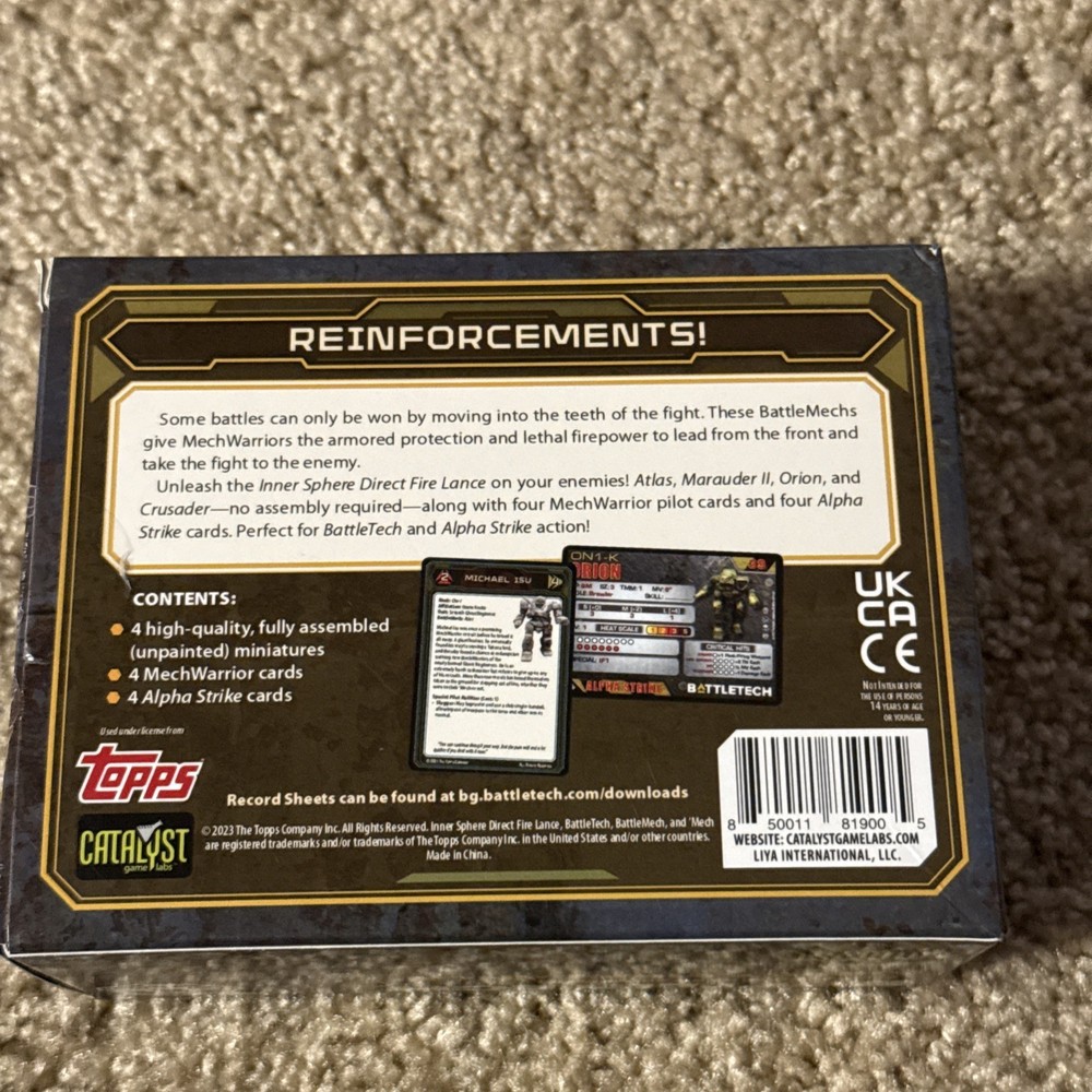 Inner Sphere Direct Fire Lance Battletech Miniatures Game Catalyst Game Labs