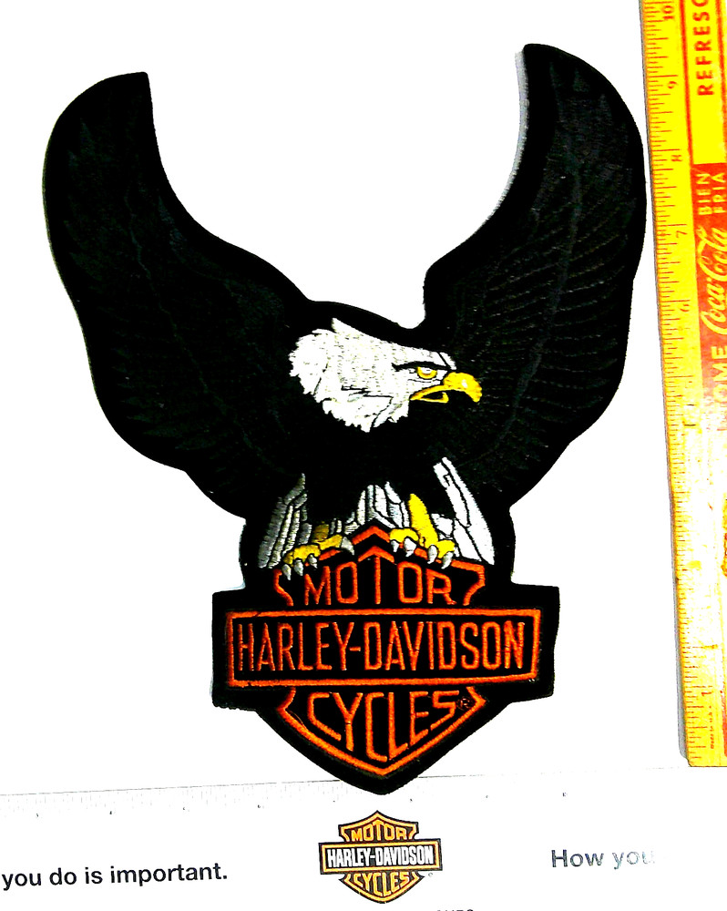 Harley back patch large Eagle collectible HD motorcycle biker emblem memorabilia