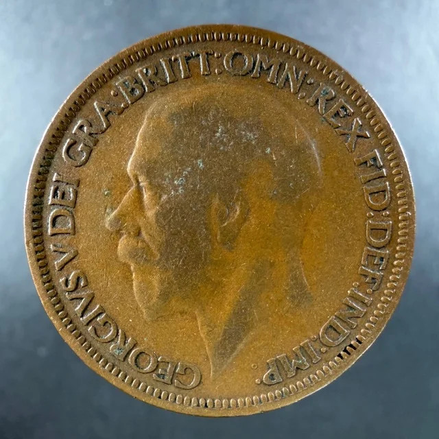 1927 Great Britain Half Penny Bold Design