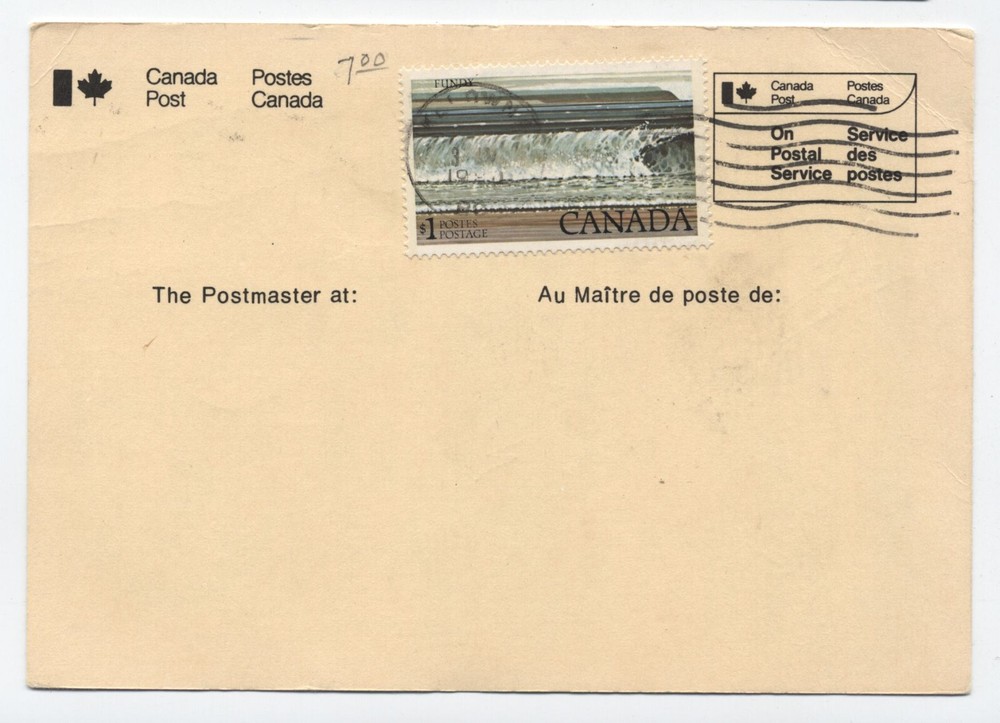 1980 Canada postal form request for redirection with $1 #726 [6579.8]