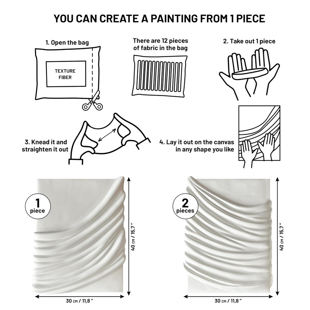KAMENSKAYA Texture Fiber: Modeling Paste/Sculpting Paste 30 cm x 30 cm, White