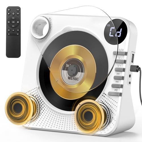 CD Player with Bluetooth, Desktop CD Player for Home,HiFi Light white