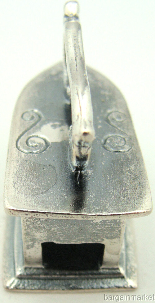 Mini Sterling Silver Flat Iron Pendant Charm #079