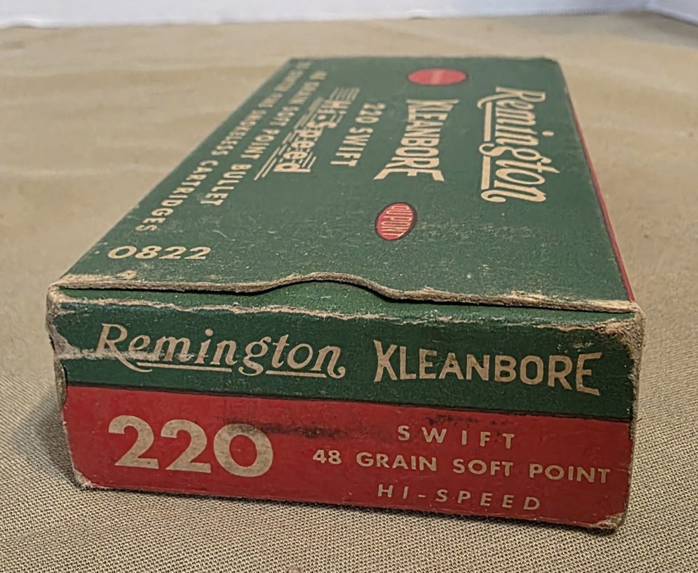 Two Vintage Empty 220 Swift Boxes. Remington Kleanbore & Western Super X.