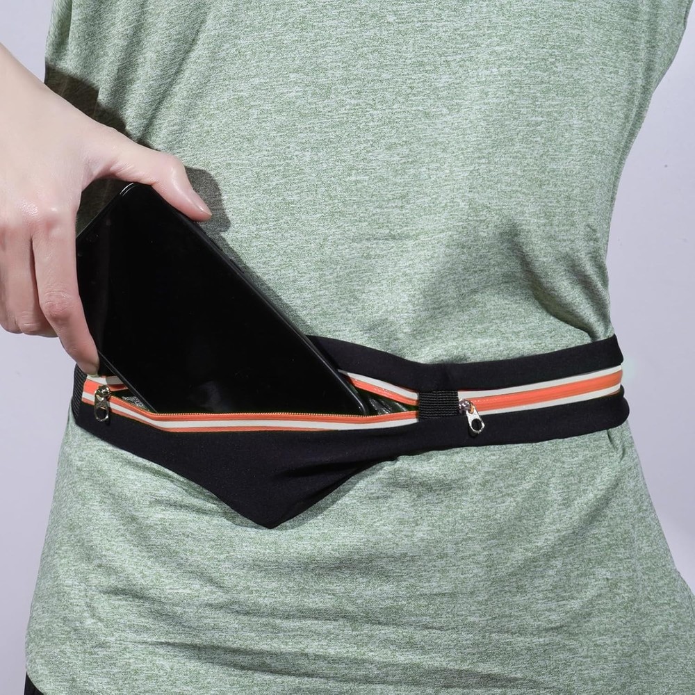 Durable Lightweight Running Belt with Expandable Pockets – Fits iPhone & More