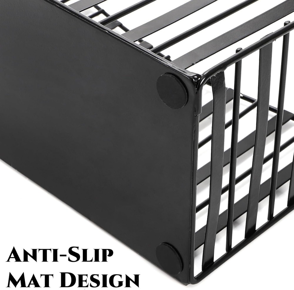 Metal Magazine Holder Document File Rack W/ Handle Newspaper Book Folder Mail