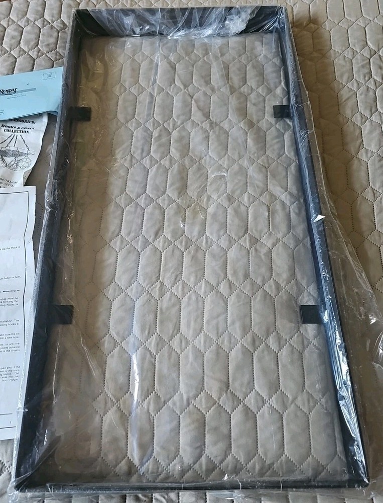 Rogar Rectangle Pot Rack - Luxurious Black & Chrome 30" x 15" - New Opened Box