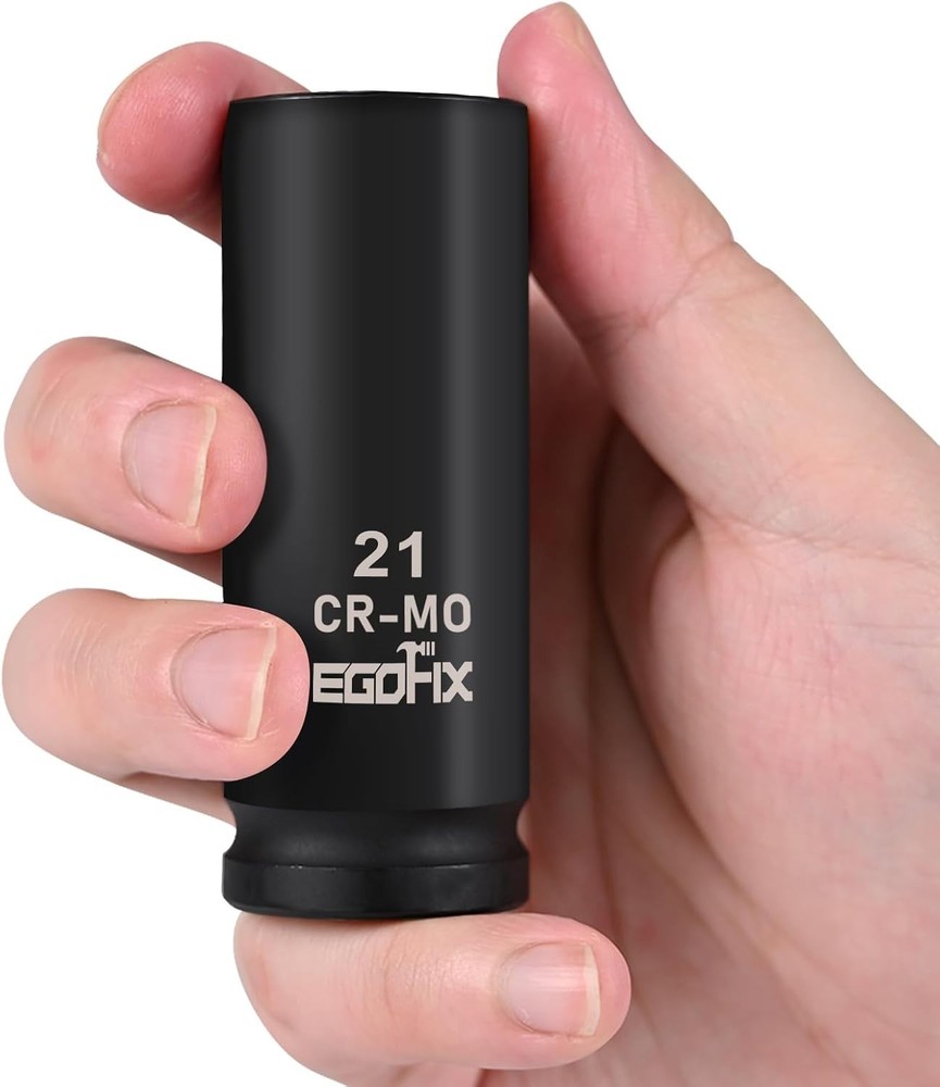 1/2" Drive Deep Impact Socket, 21mm Socket, CR-MO, Metric, 6 Point