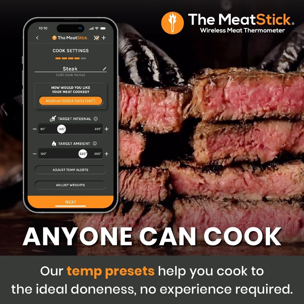 Durable Waterproof Smart Meat Probe for Grilling and Smoking - App-Controlled