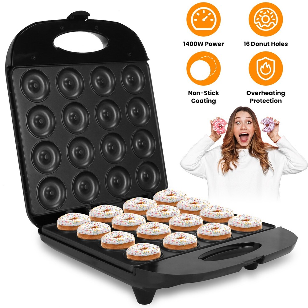 Mini Donut Maker Machine Double-Side Home Non Stick Coating Heating Donut Maker