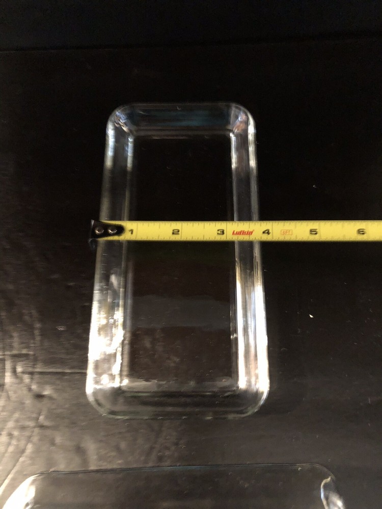 Clear Glass Butter Dish with Lid Rectangular Classic Covered
