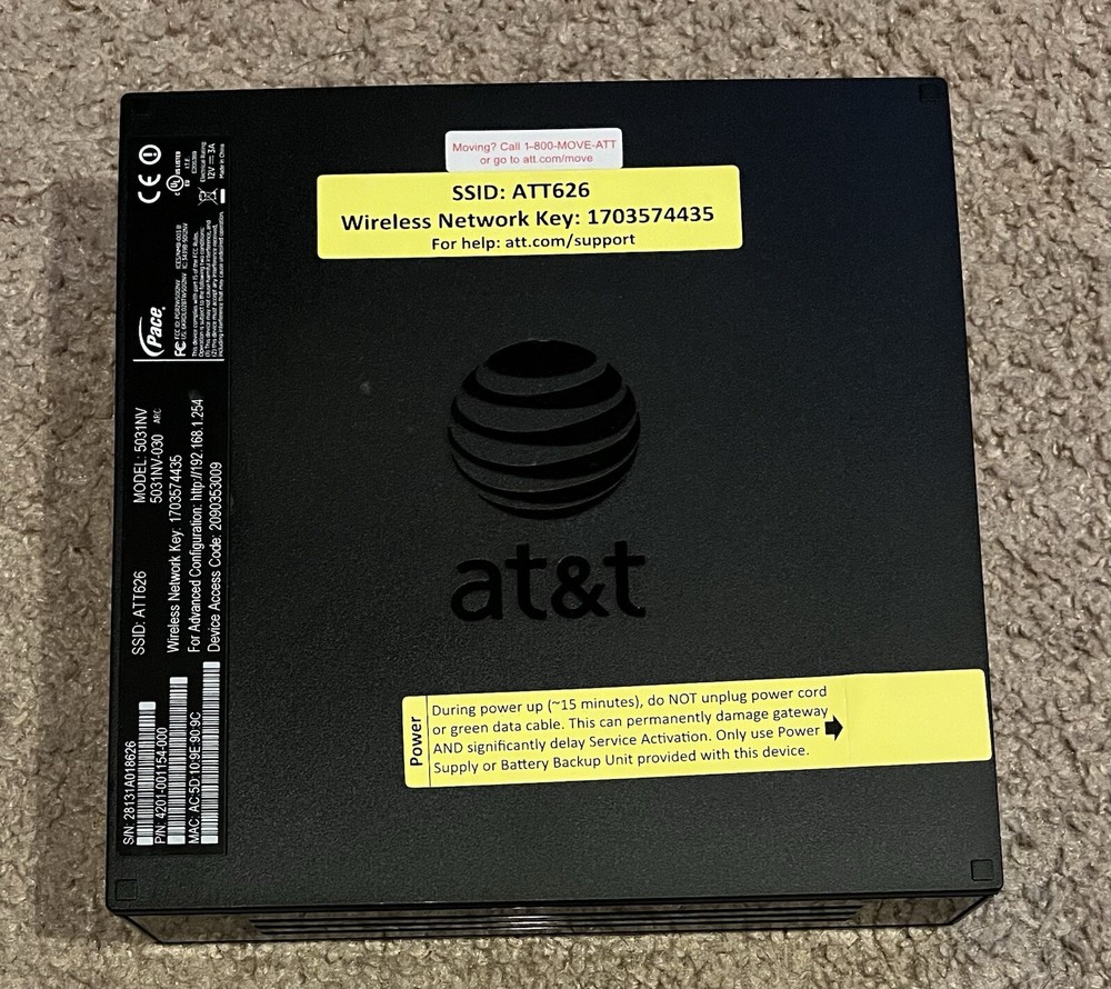 AT&T U-Verse Pace 5031NV Wireless Modem