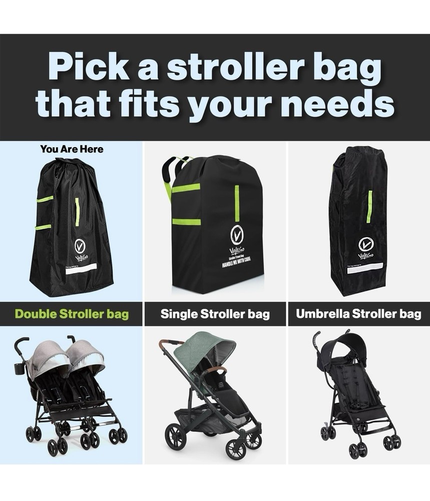 VolkGo Stroller Bag Large Backpack Airplane Gate Check Double Jogging Standard