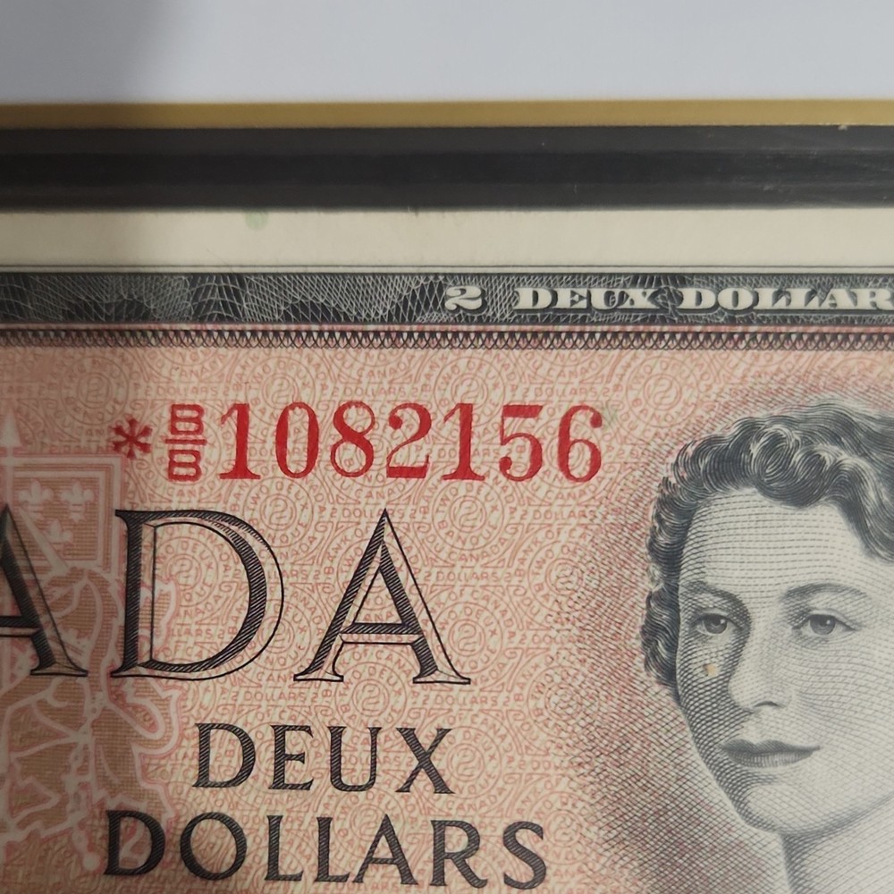 1954 Canada $2 Replacement Note PCGS Graded 55 About UNC Certified Banknote
