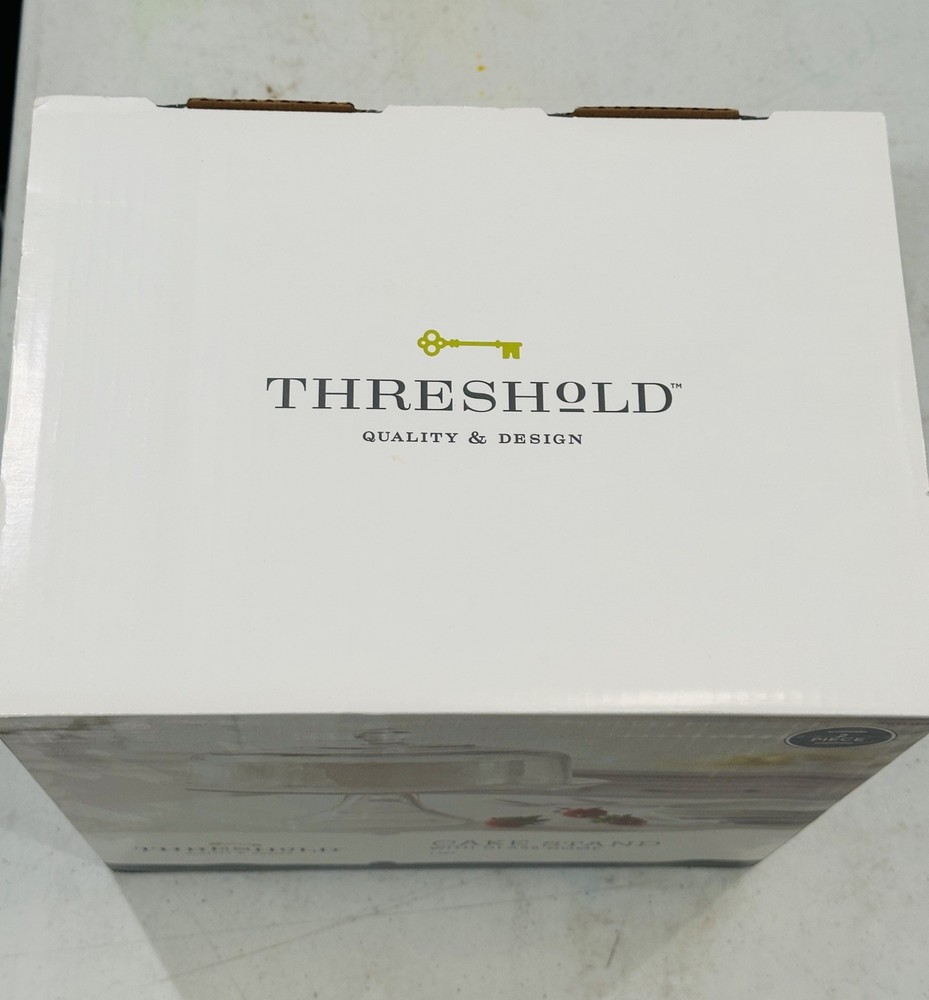 Threshold Classic 2-Piece Glass Cake Stand with Dome New