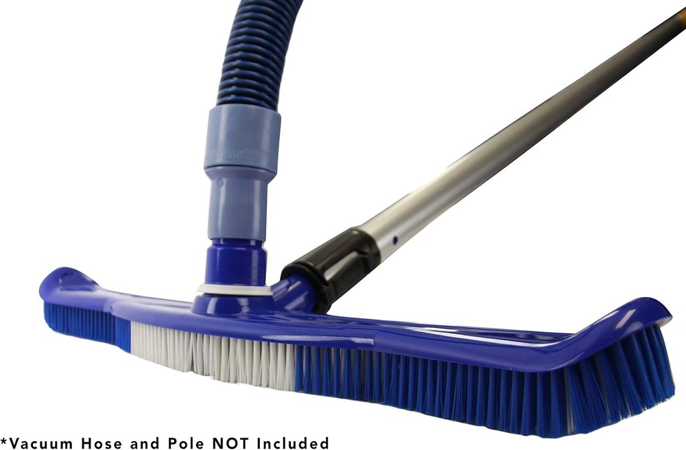 20-Inch Plastic Pool Wall Brush Compatible with Telescoping Poles Durable Nyl...