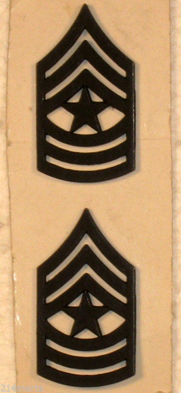 US Army Sergeant Major Subdued Rank Insignia Collar Pins Pair
