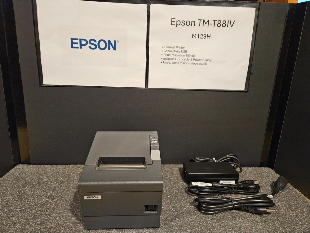 Epson TM-T88IV POS Thermal Receipt Printer USB /w USB cable & Power Supply