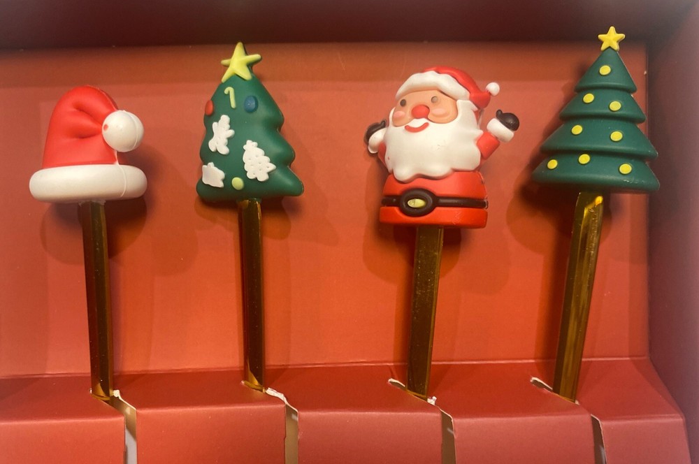 4pcs Christmas Spoon and Fork Set Stainless Steel Creative Tableware Coffee