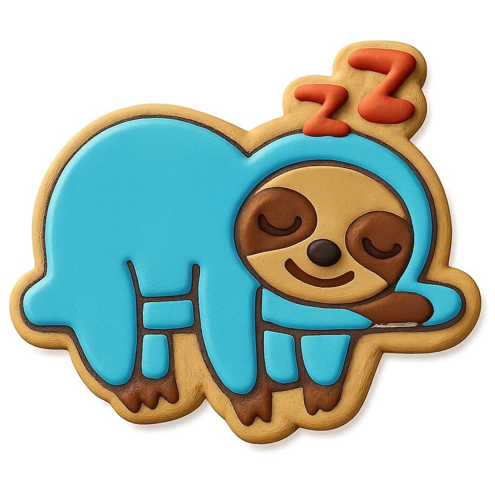 Snoozing Sloth Cookie Cutter - 4x3.5" Fun Kitchen Baking Design