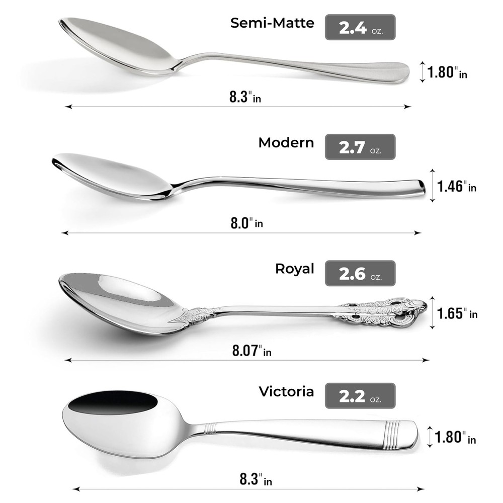 Elegant Design Flatware, Silverware Set for 8 persons, 40 Piece - Spoons, For...