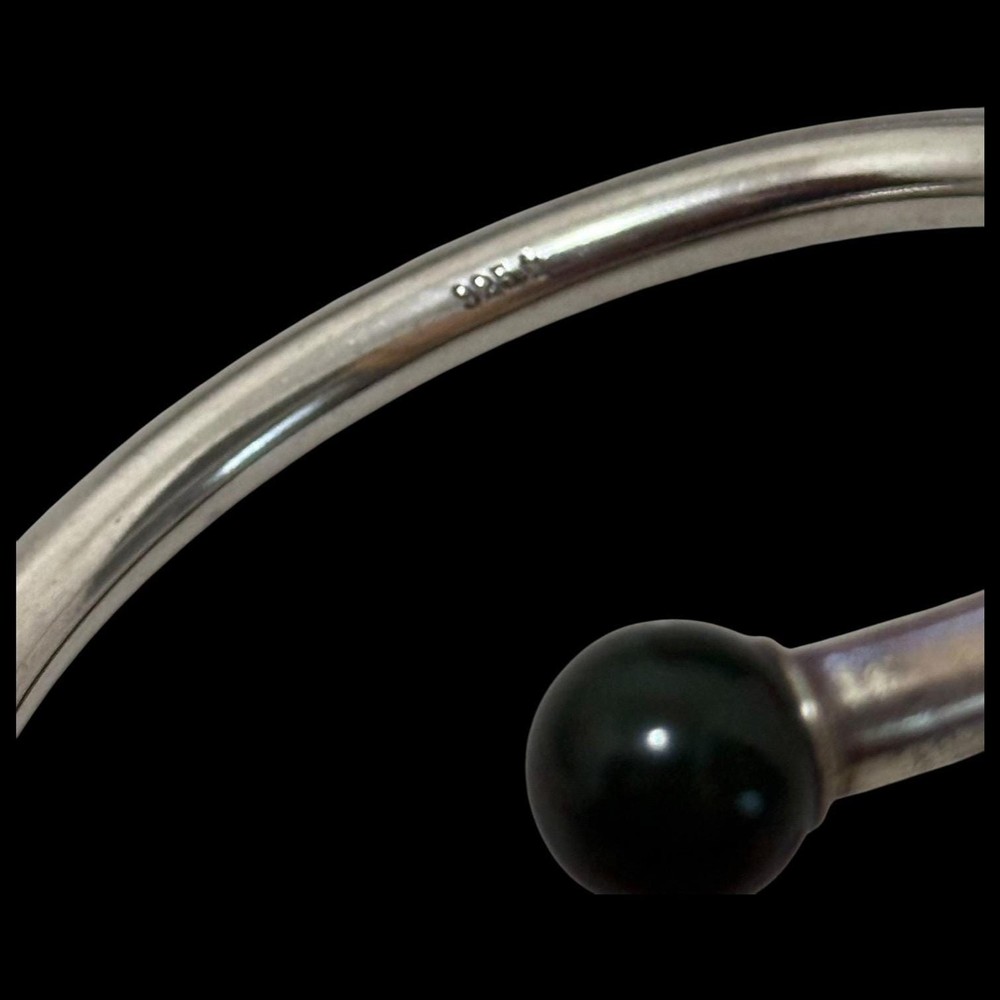 Sterling Bloodstone Open Bypass Adjustable Cuff