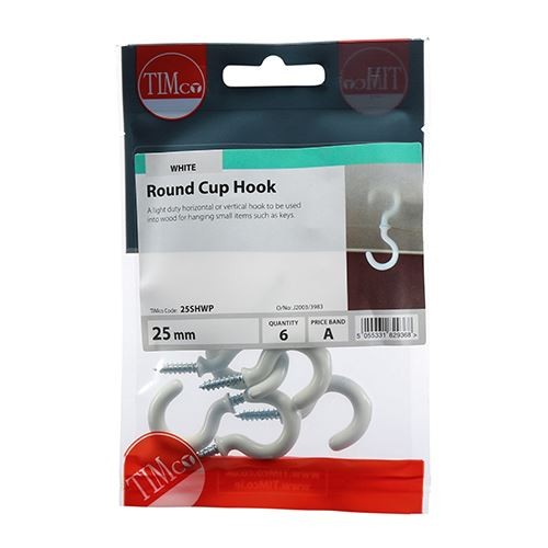 Timco - Cup Hooks - White