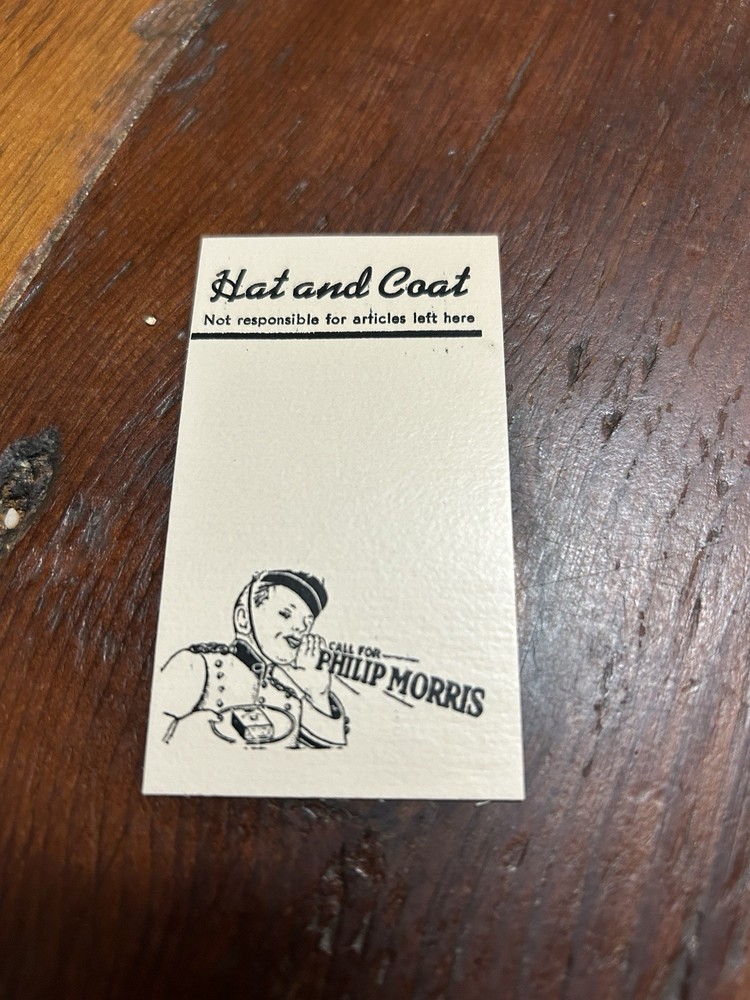 Phillip Morris Advertising Hat & Coat Check Tags-1E