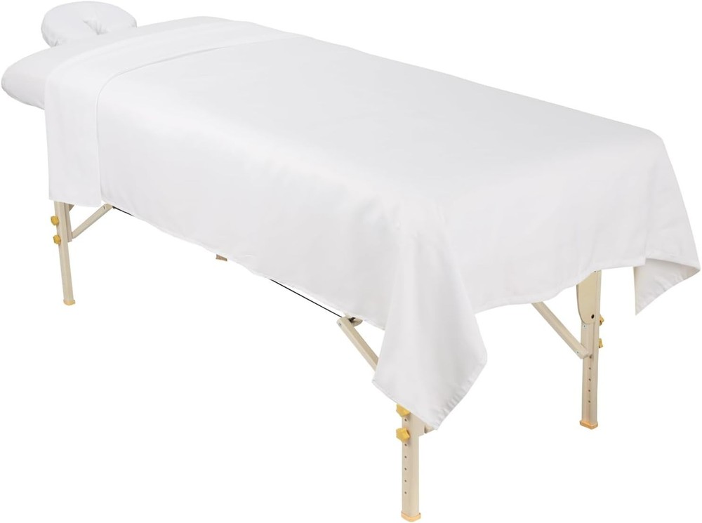 Luxurious Microfiber 3-Piece Massage Sheet Set - White, Light & Durable