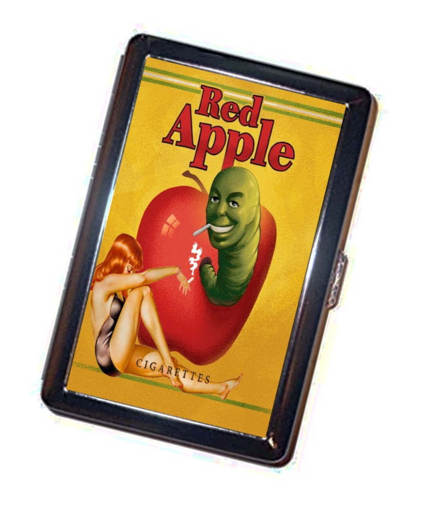 Red Apple pinup Cigarette case Pulp Fiction style Handmade Accessory