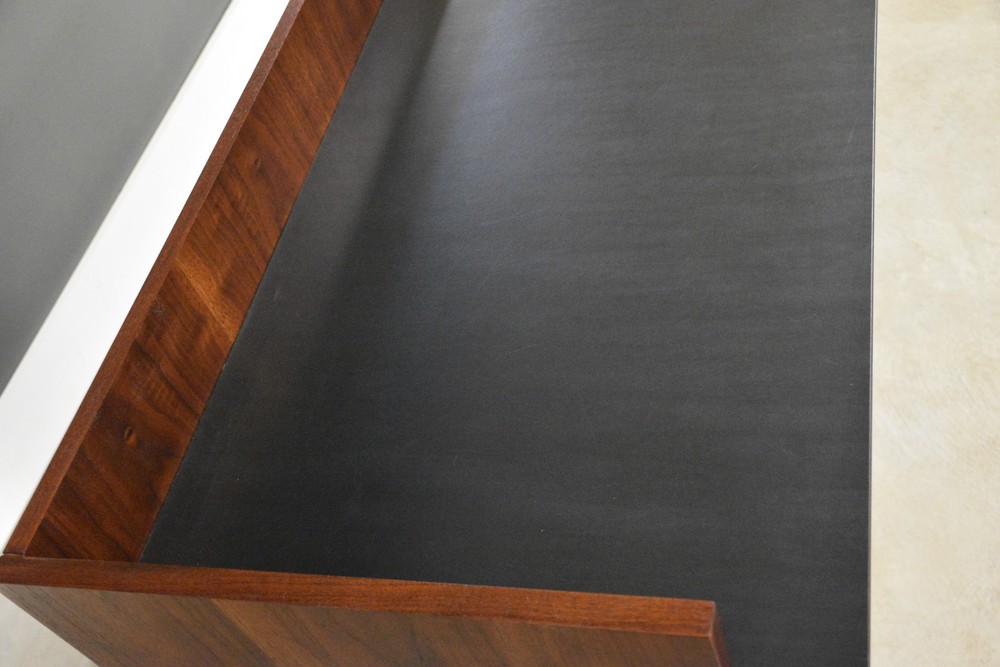 Refinished Walnut Bar by Milo Baughman for Directional