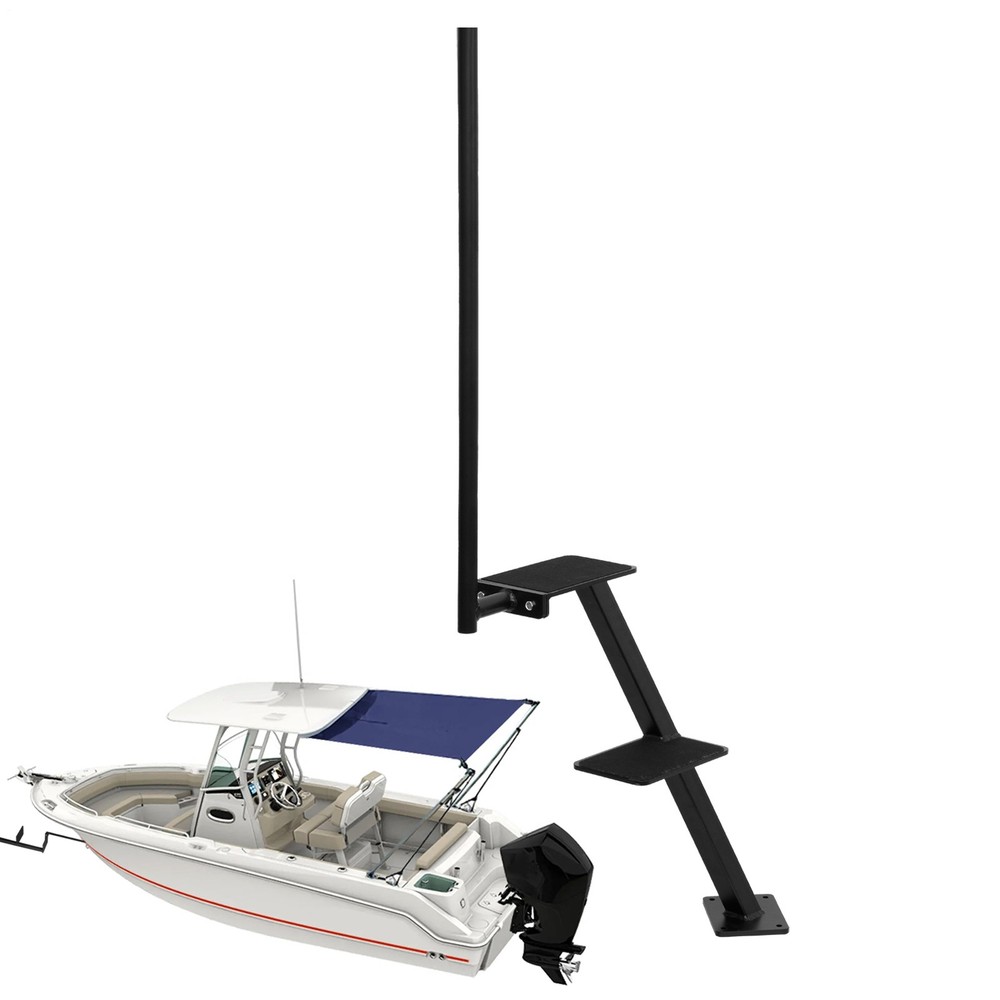 3 Steps Triple Step Boat Trailer Steps W/Handle Universal Fit Bass Boat