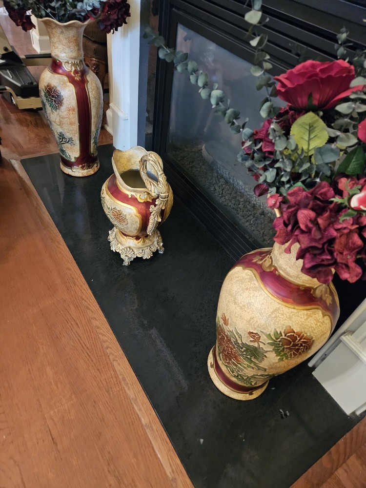 Elyssara Blooming Floral Handpainted Ceramic Vase Set