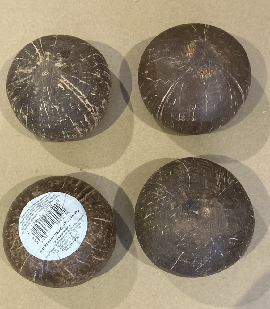 4 COCONUT SHELL CUPS for Crafting Decoration