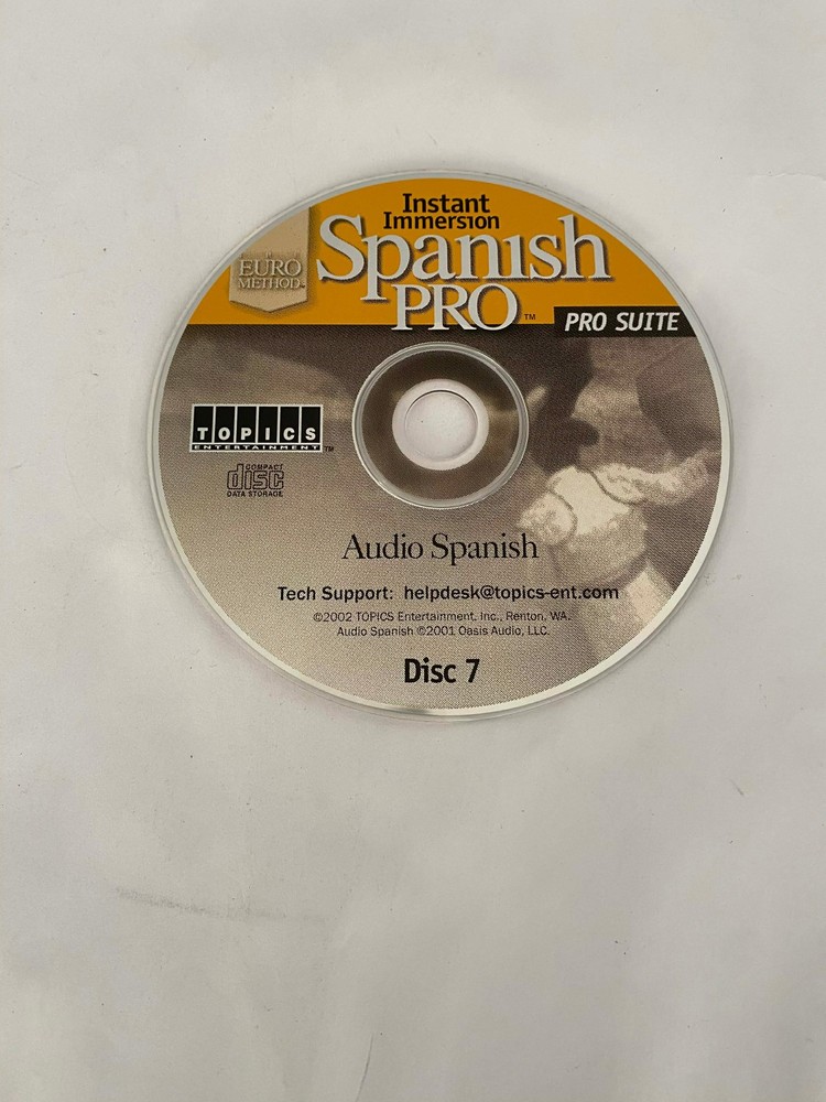 Instant Immersion Spanish Pro Suite DISC 7 ONLY , CD-ROM - PC - Replacement Disc